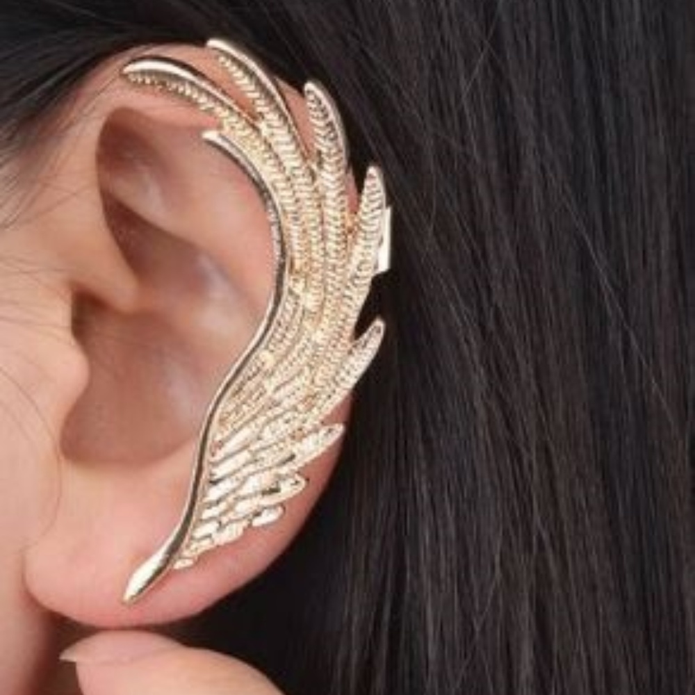 1 NEW Gold Wing Feather Ear Clip Left Ear Cuff